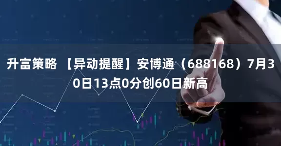 升富策略 【异动提醒】安博通（688168）7月30日13点0分创60日新高
